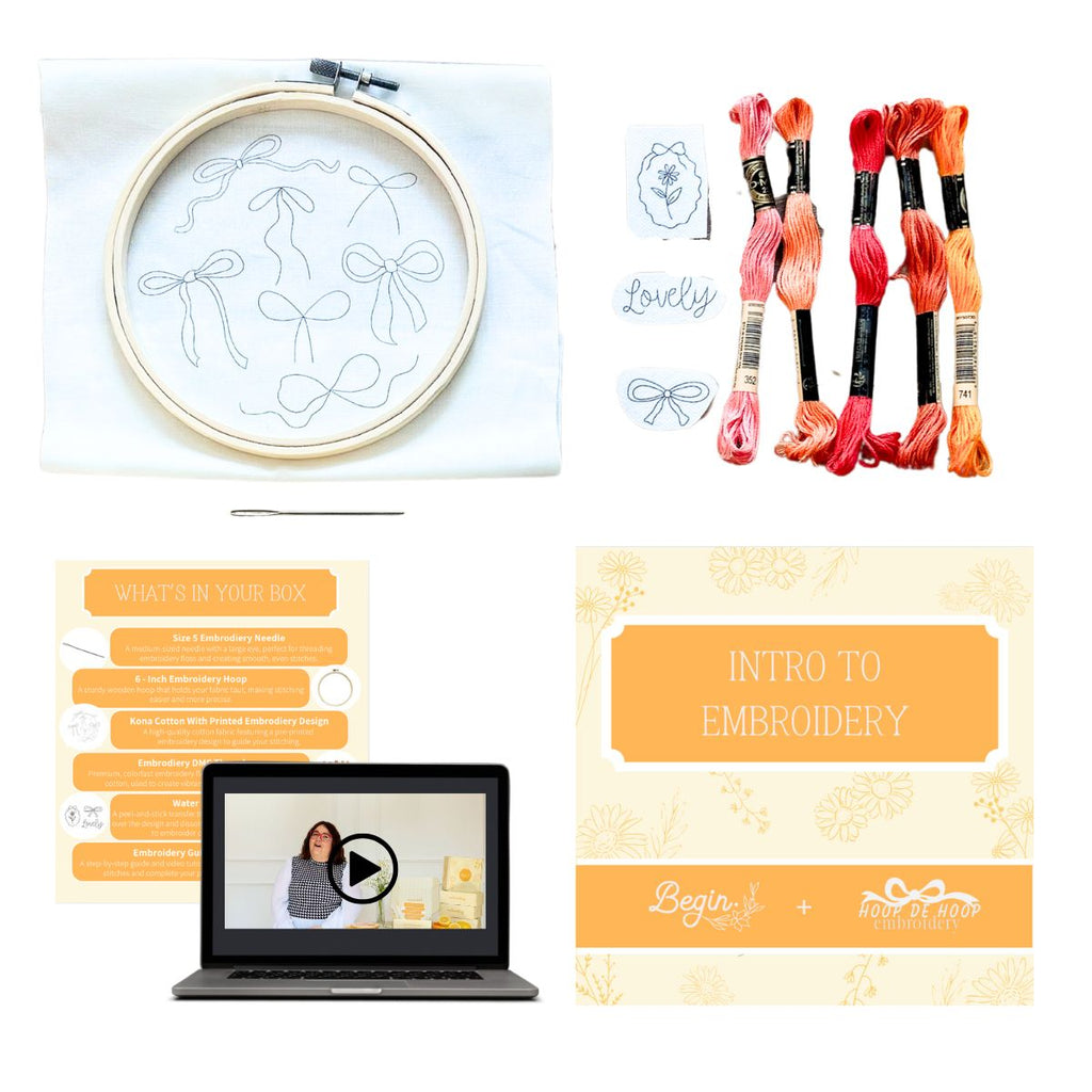 contents of the begin embroidery box